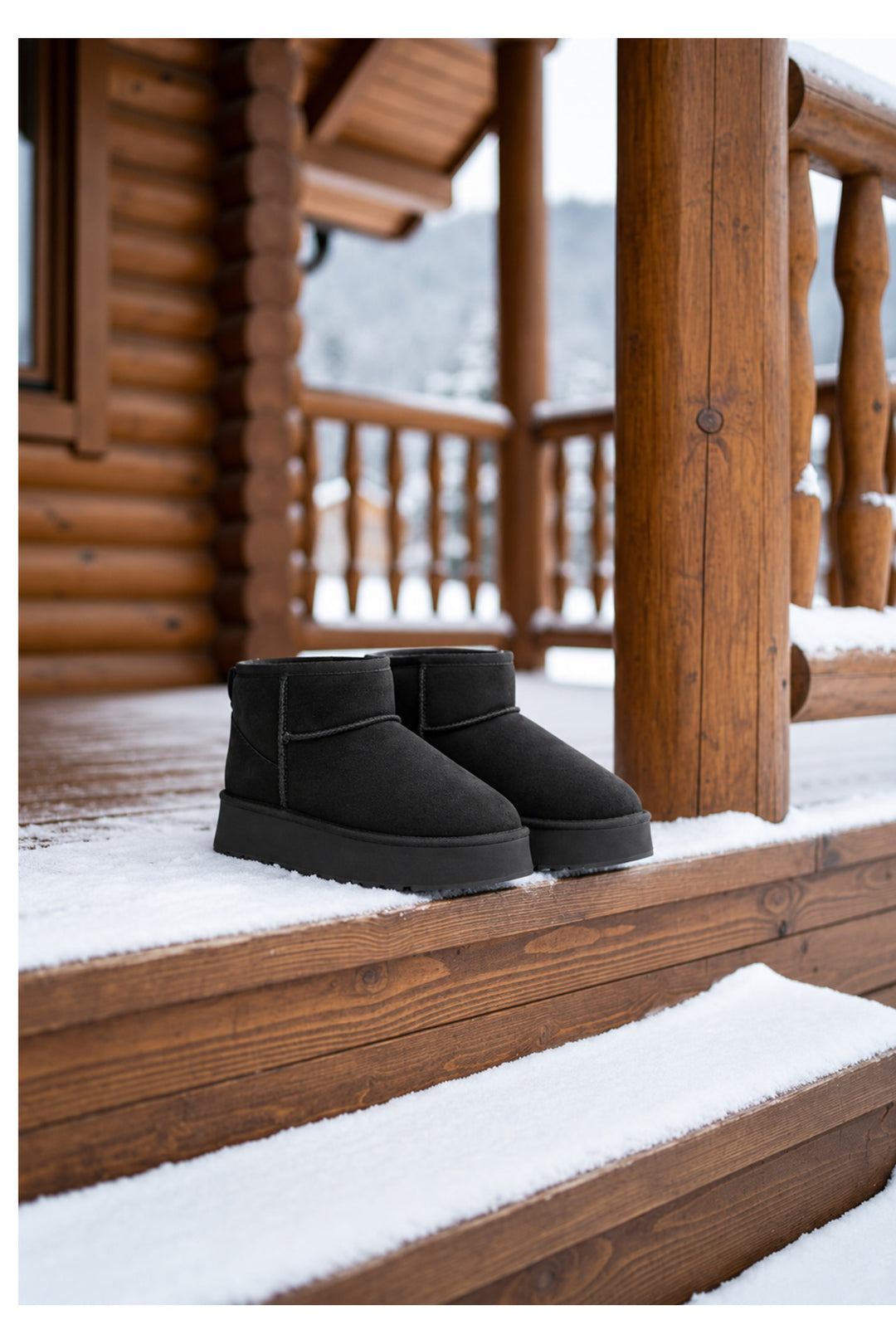 Wavelys Bottines pour femmes noires avec intérieur en fourrure, adaptées à un usage quotidien. - Noir
