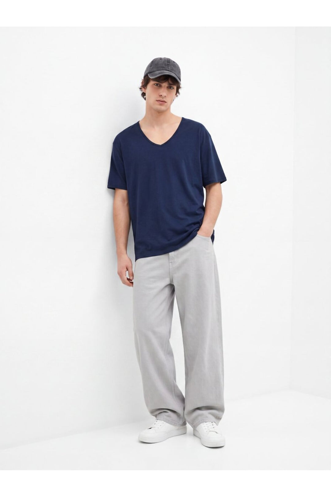 LTB T-shirt Basic Bleu marine Col V - Bleu marine
