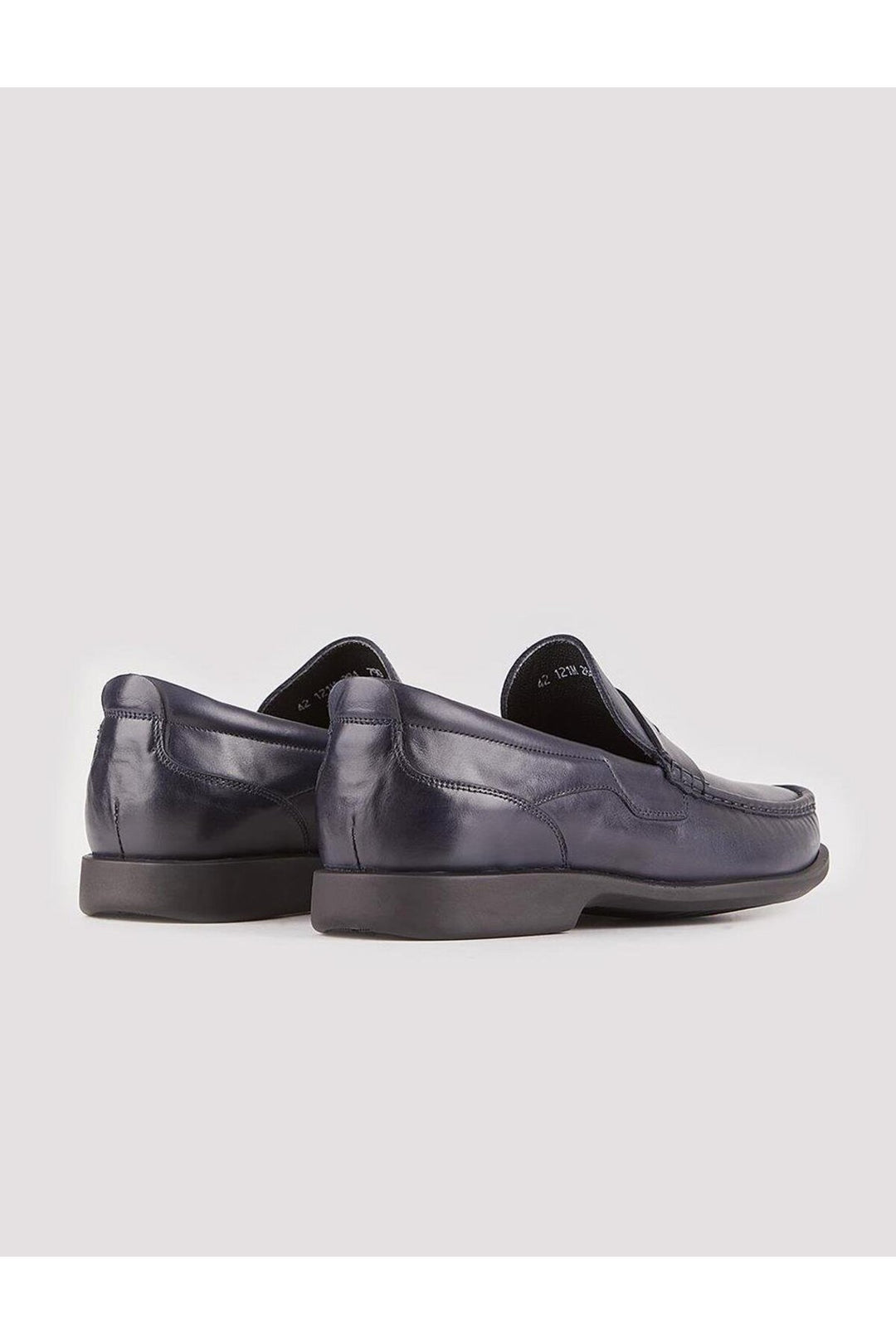 Cabani Shoes Chaussures de ville pour hommes en cuir véritable bleu marine antidérapantes - Bleu marine