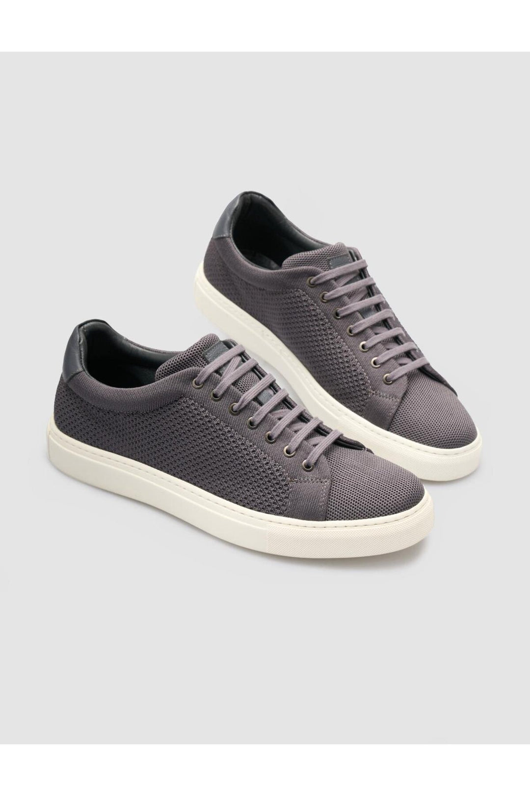 Cabani Shoes Chaussures de sport pour hommes en tricot gris avec lacets - Gris