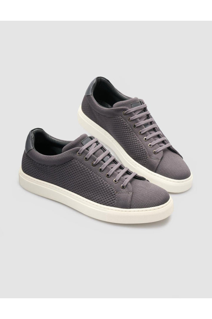 Cabani Shoes Chaussures de sport pour hommes en tricot gris avec lacets - Gris