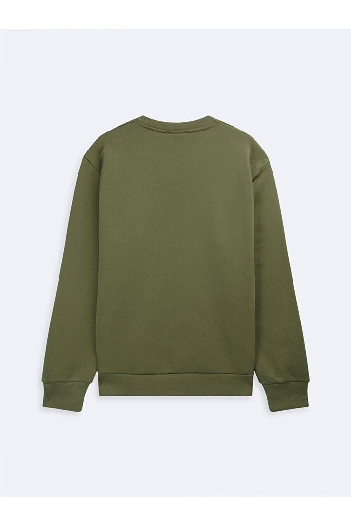 LTB Sweat vert à manches longues avec encolure zéro et imprimé pression