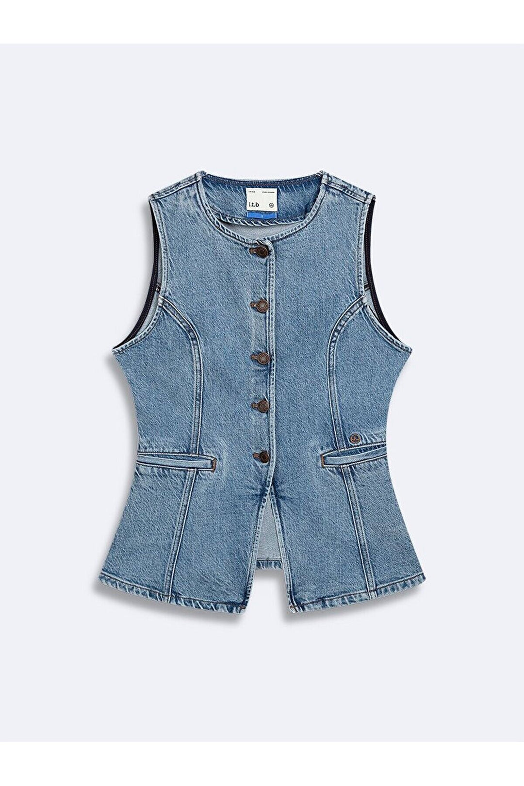 LTB Dıora - Débardeur en jean sans manches boutonné