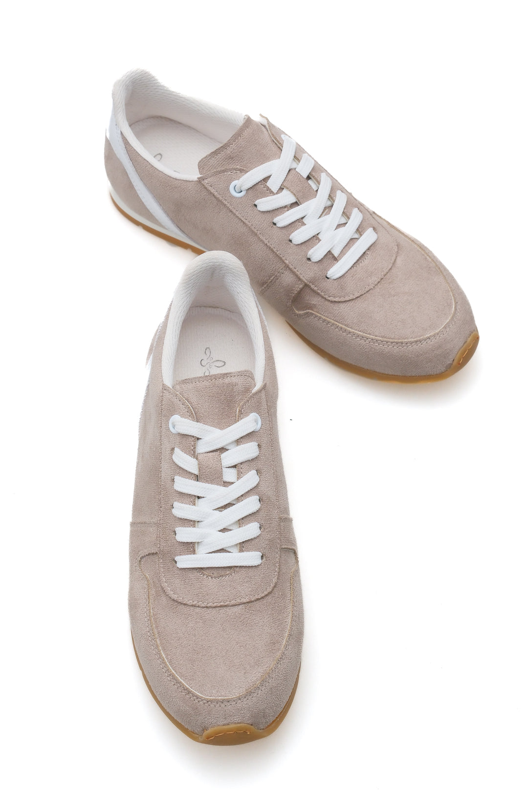 Wavelys ALESSIA Baskets en suède beige pour femmes chaussures de ville - Beige