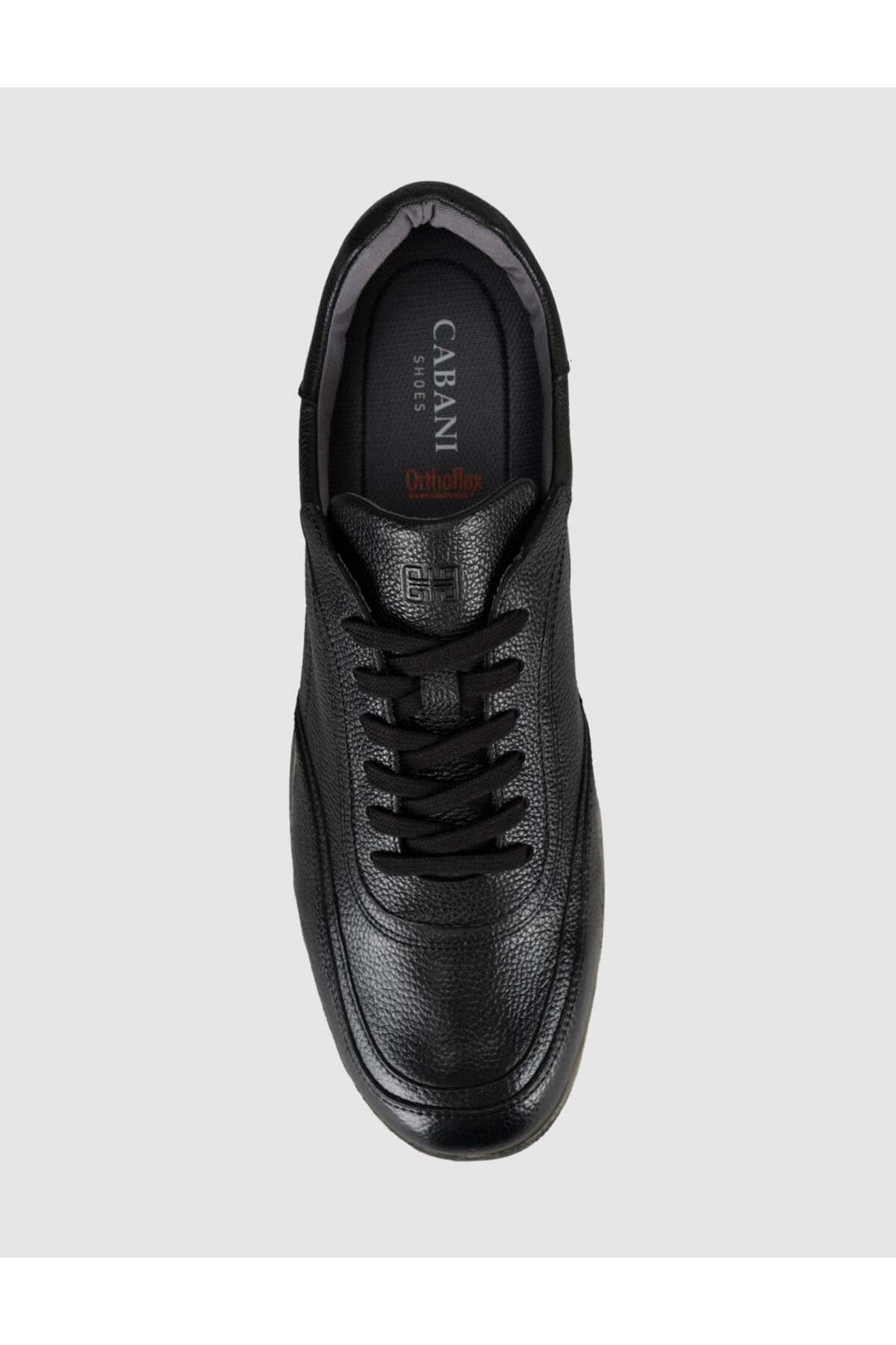 Cabani Shoes Baskets décontractées pour hommes en cuir véritable noir - Multicolore