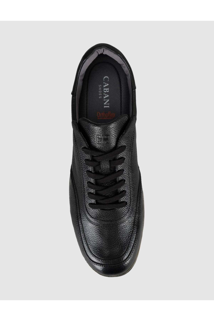 Cabani Shoes Baskets décontractées pour hommes en cuir véritable noir - Multicolore