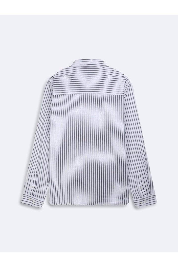 LTB Chemise blanche à rayures imprimée à manches longues - Multicolore