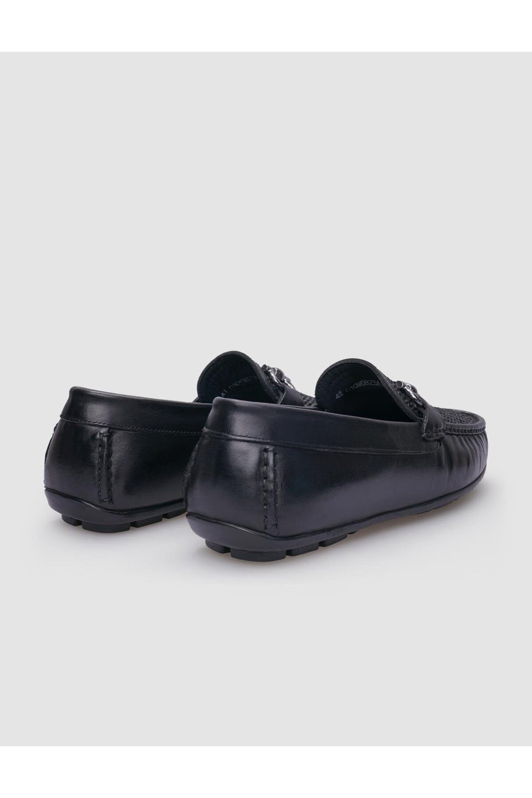 Cabani Shoes Mocassin homme en cuir véritable noir avec détails en tressé à 100%. - Noir