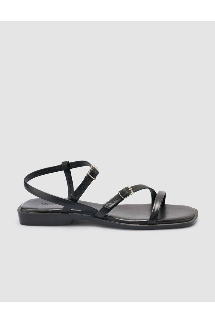 Cabani Shoes %100 Cuir véritable Sandales noires pour femmes - Multicolore
