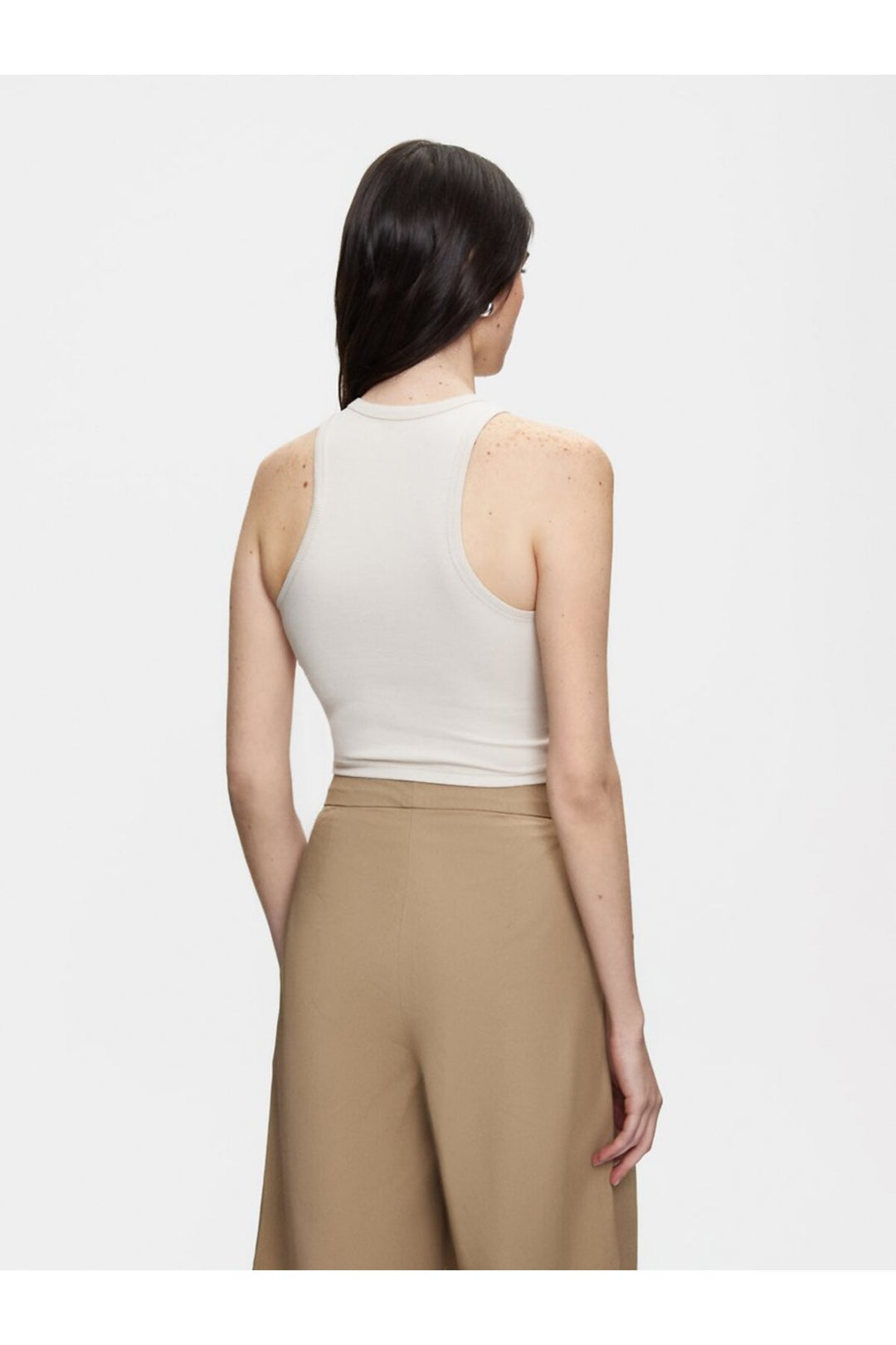 LTB Bracelet court beige à manches courtes et col rond