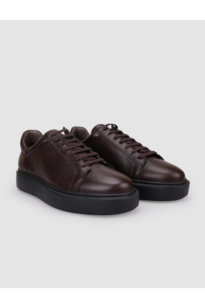 Cabani Shoes %100 Cuir Véritable Chaussures de Sport pour Hommes à Lacets Marron - Marron