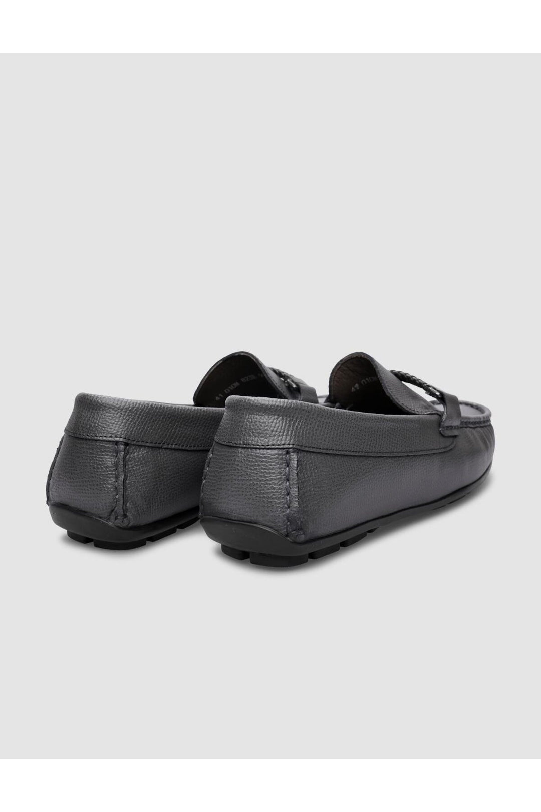Cabani Shoes %100 Cuir véritable Mocassins pour hommes à boucle grise - Gris