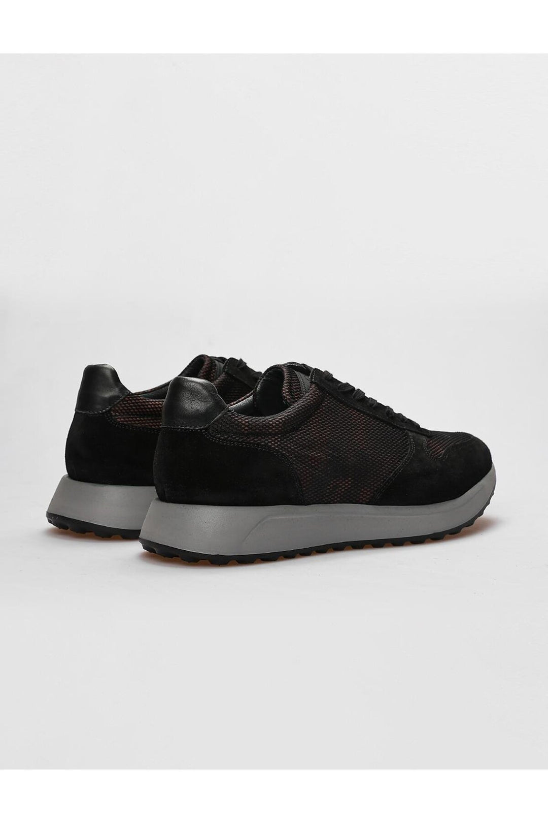 Cabani Shoes Chaussures de sport pour hommes en cuir véritable noir camouflage avec lacets - Noir