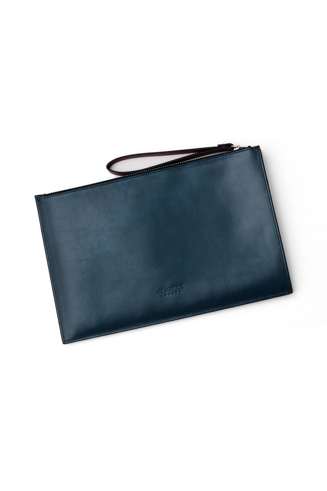 helmbrook Sac porte-documents Rfid à fermeture éclair en cuir fauve bleu marine avec poche pour femme de Beverly