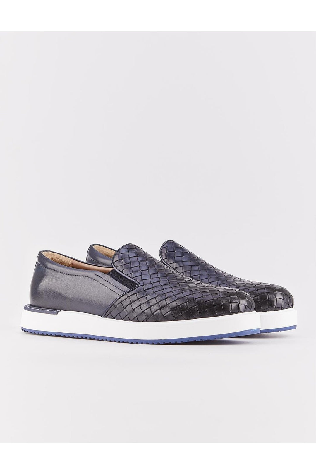Cabani Shoes Chaussures de ville pour hommes en cuir véritable avec semelle en Eva bleu marine. - Bleu marine