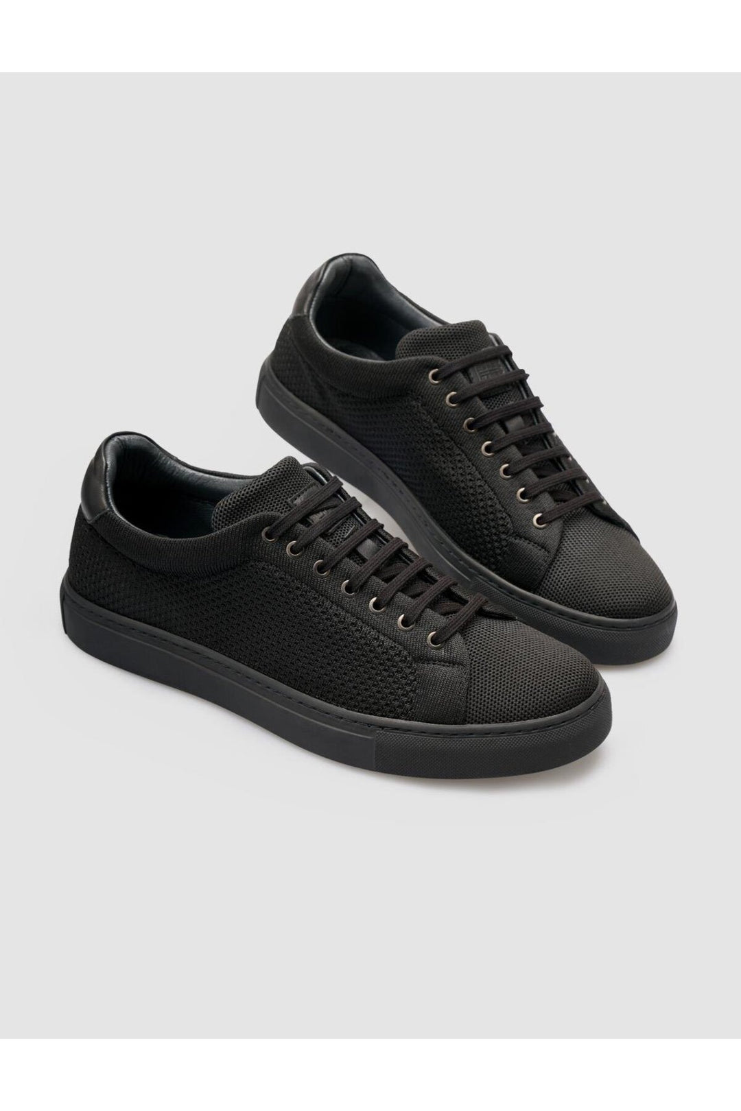 Cabani Shoes Chaussures de sport pour hommes en tricot noir avec lacets - Noir