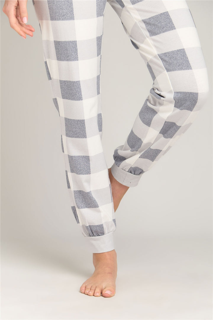 Lovely Things Ensemble de pantalons de pyjama CAMERON en tricot à manches courtes - Gris