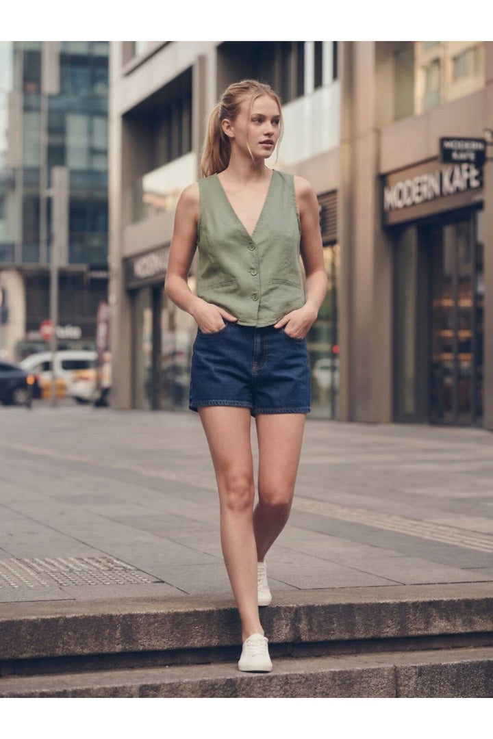 LTB Lariss Mid Indigo Short - Bleu