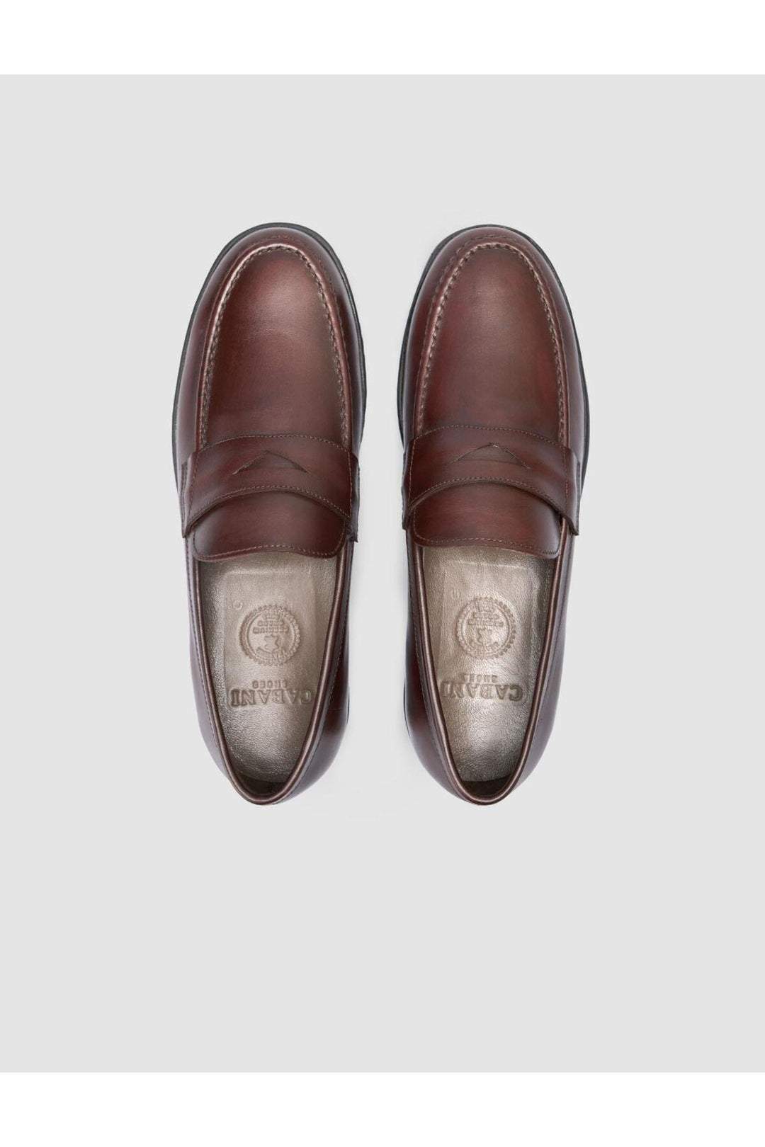 Cabani Shoes Atria %100 Cuir Véritable Mocassins Hommes Marron Uni - Marron