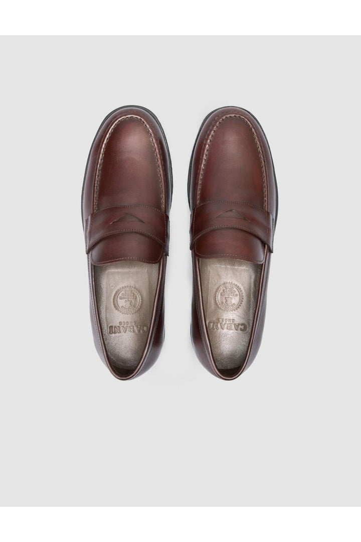 Cabani Shoes Atria %100 Cuir Véritable Mocassins Hommes Marron Uni - Marron