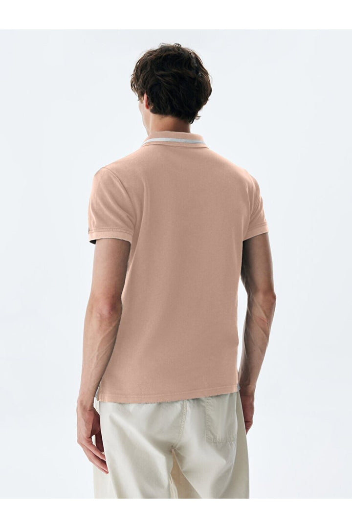 LTB T-shirt rose à col roulé et effet pâle