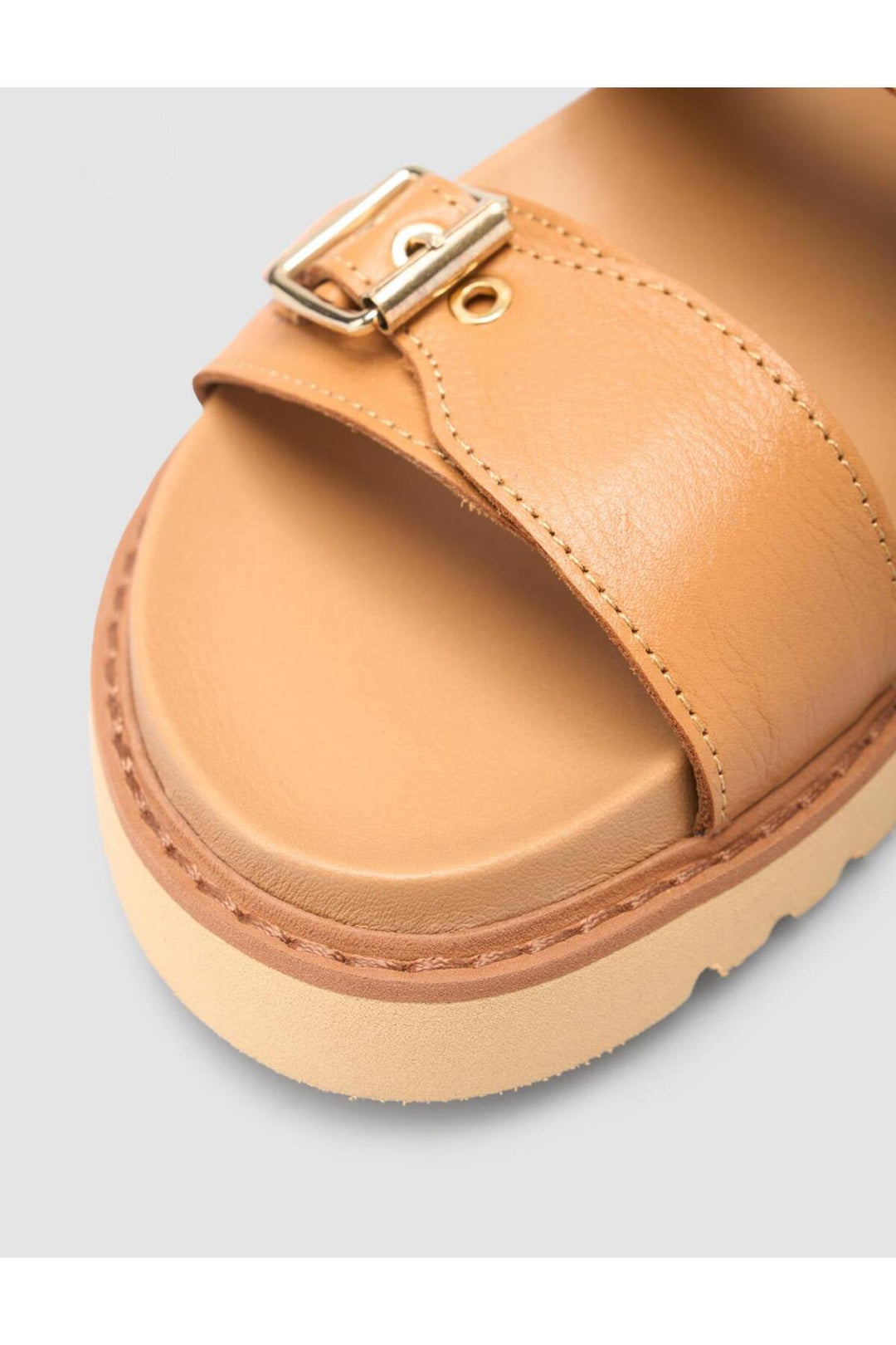 Cabani Shoes Sandales pour femmes en cuir véritable 100% marron. - Tabac