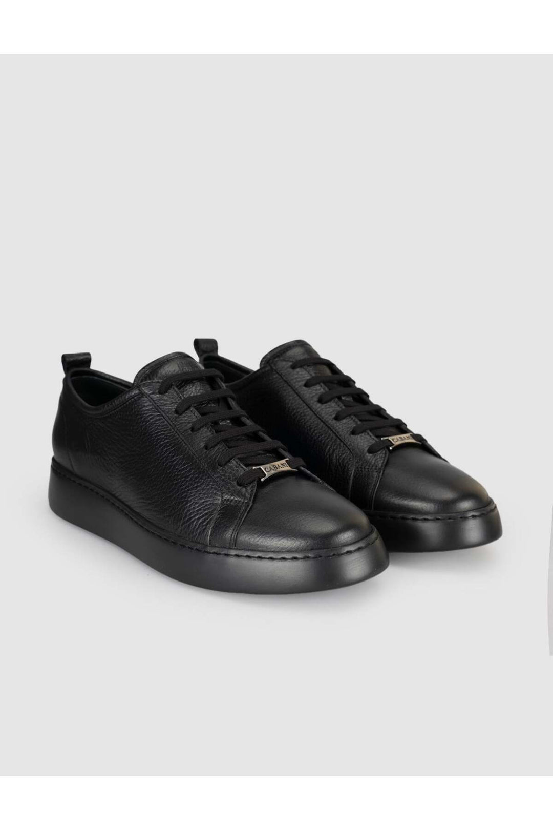Cabani Shoes Baskets homme en cuir de veau véritable noir à lacets. - Multicolore