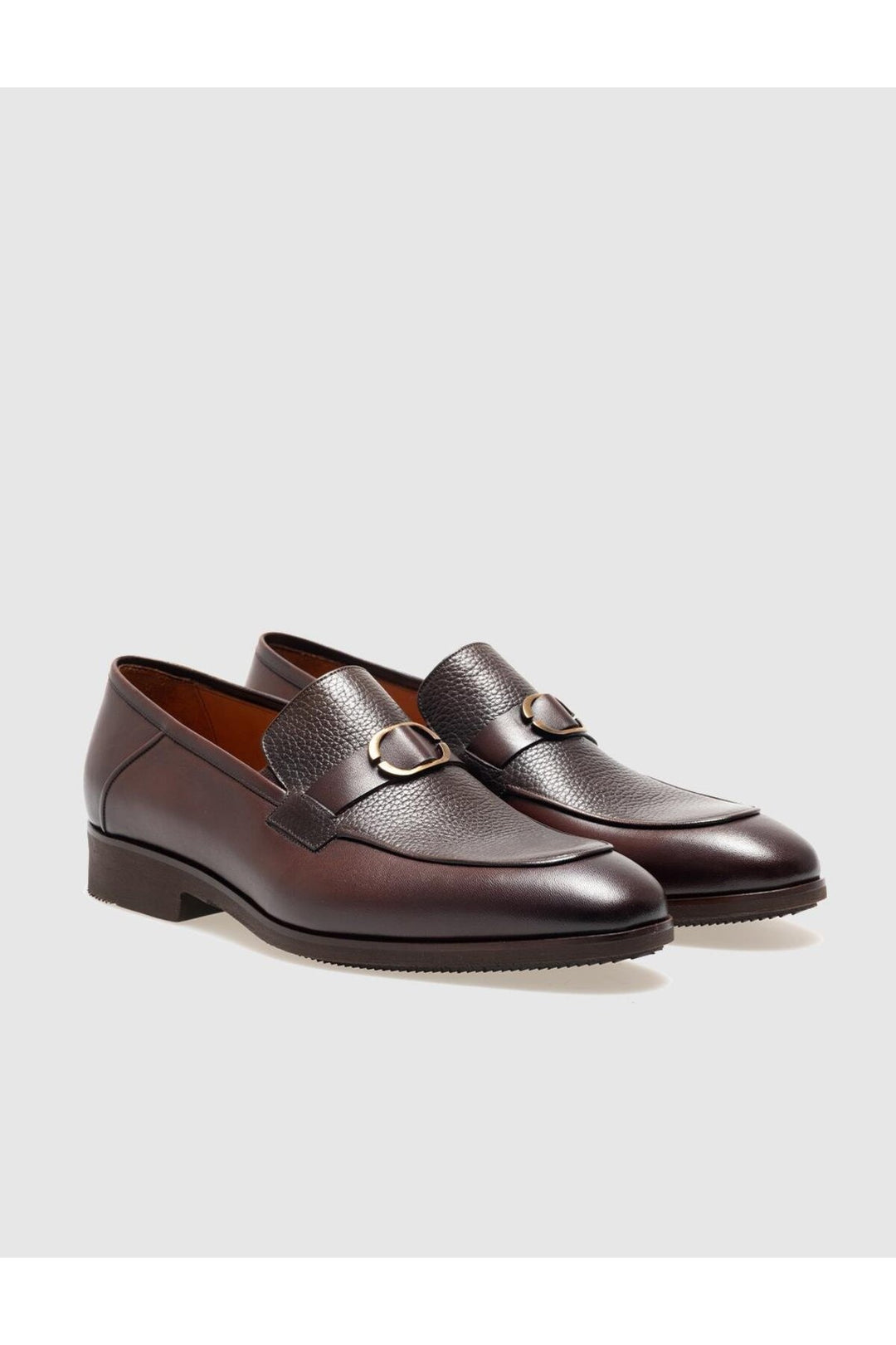 Cabani Shoes Chaussures classiques pour hommes en cuir véritable marron avec boucle - Marron