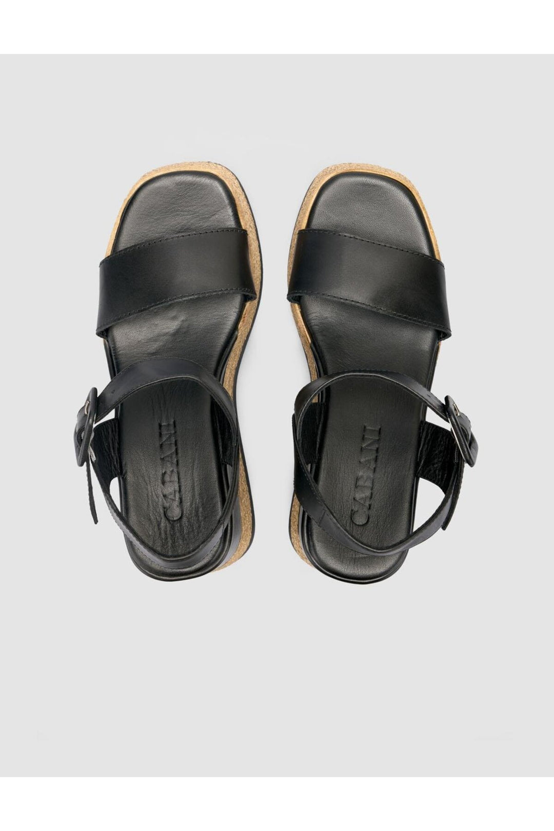 Cabani Shoes %100 Cuir véritable Sandales noires pour femmes - Multicolore