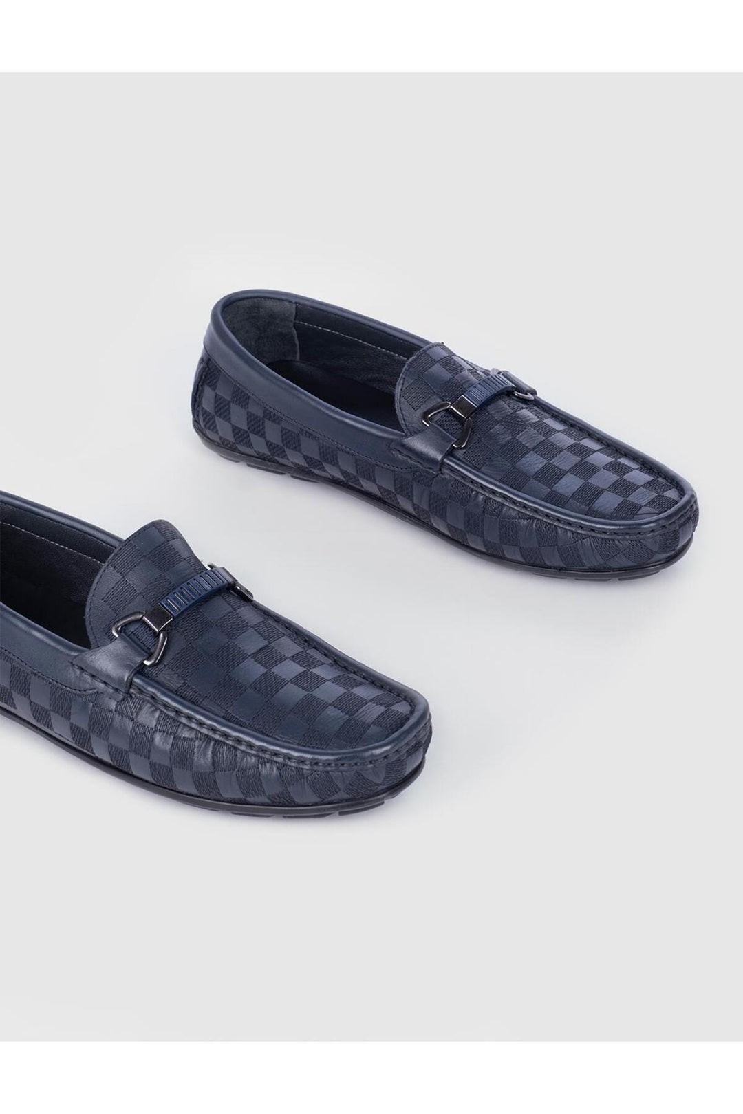 Cabani Shoes Mocassins pour hommes en cuir véritable bleu marine - Bleu marine