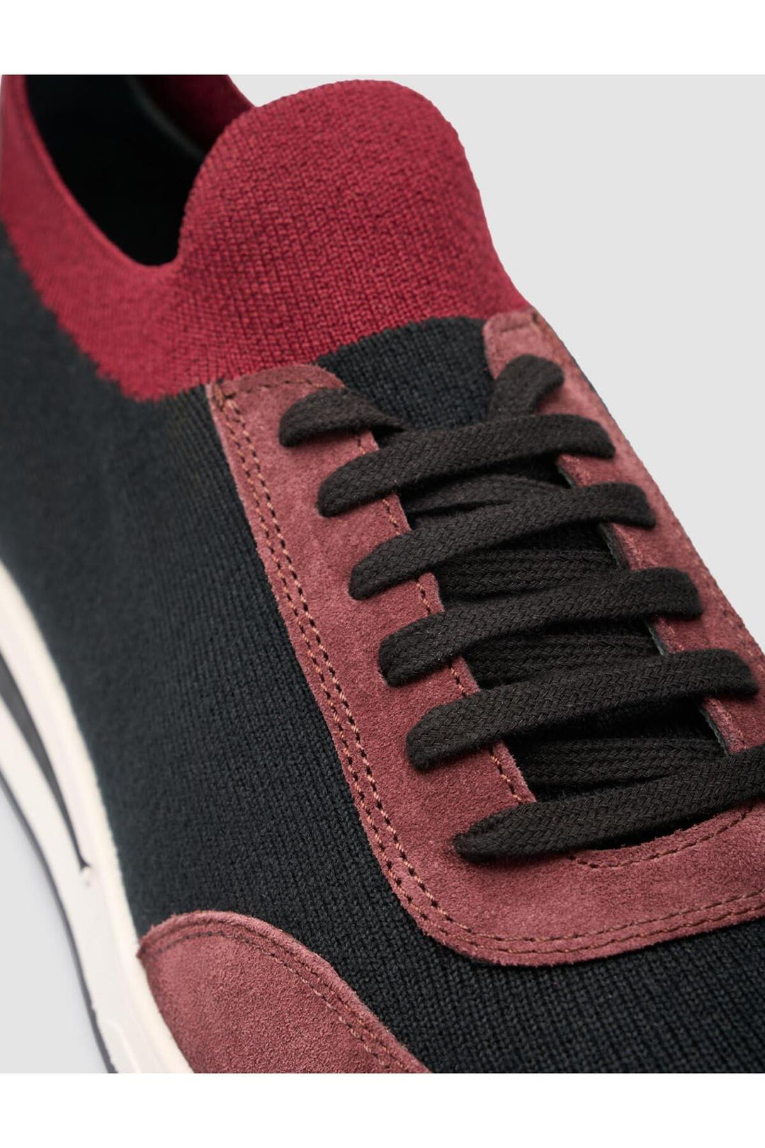 Cabani Shoes Chaussures de sport pour hommes en tricot bordeaux à lacets - Bordeaux