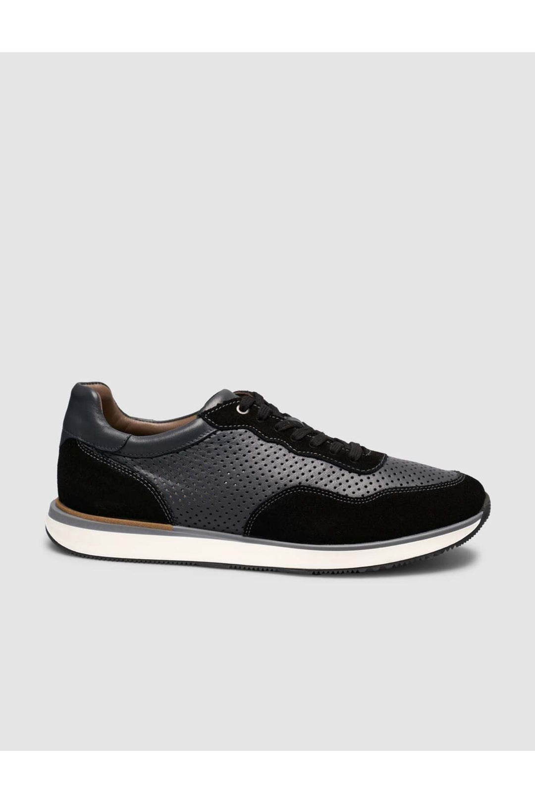 Cabani Shoes %100 Cuir Véritable Noir Suédé Chaussures de Sport pour Hommes à Lacets - Multicolore