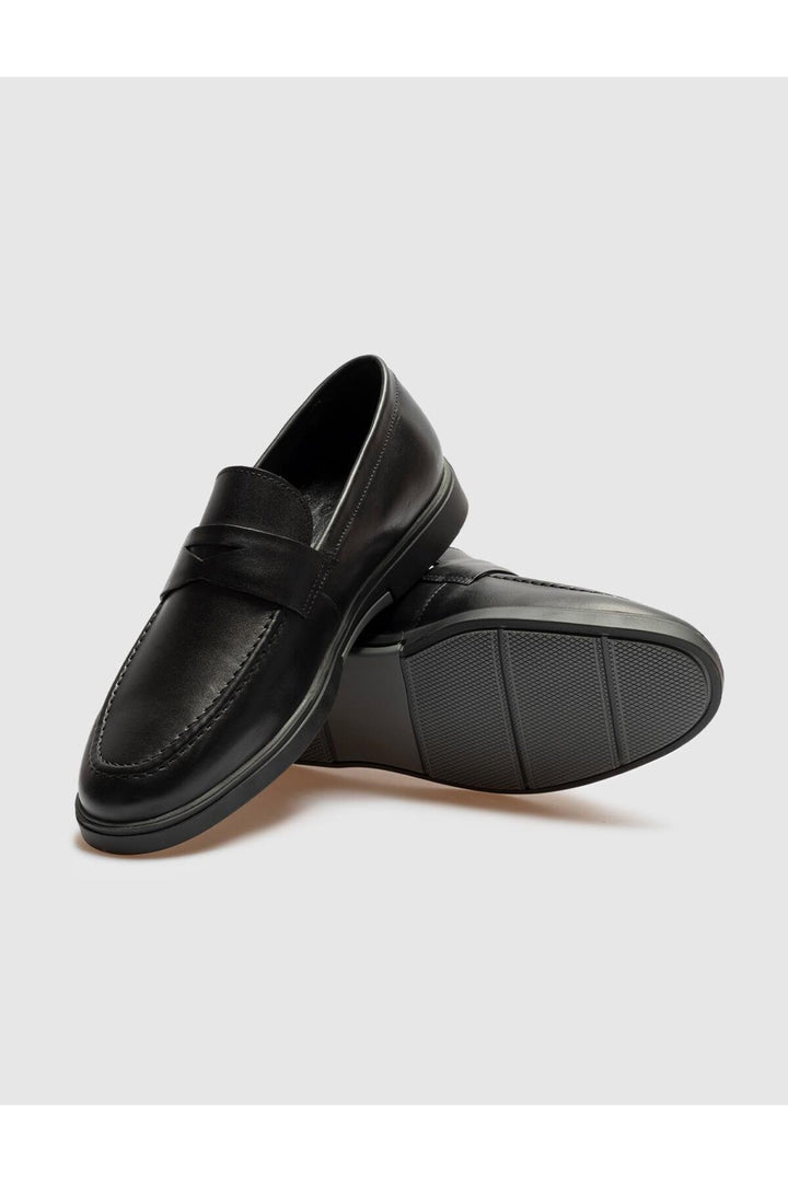 Cabani Shoes Chaussures de ville pour hommes en cuir véritable noires - Noir