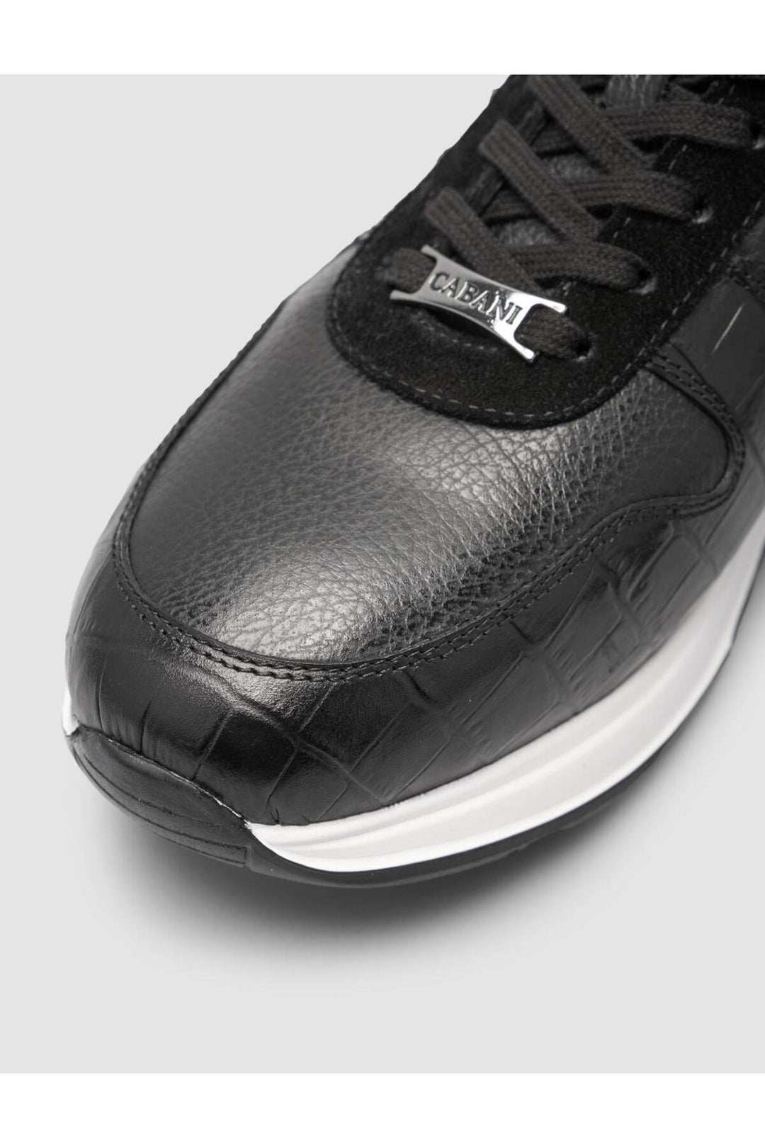 Cabani Shoes Sanonzo %100 Cuir Véritable Noir Chaussures de Sport pour Homme - Noir