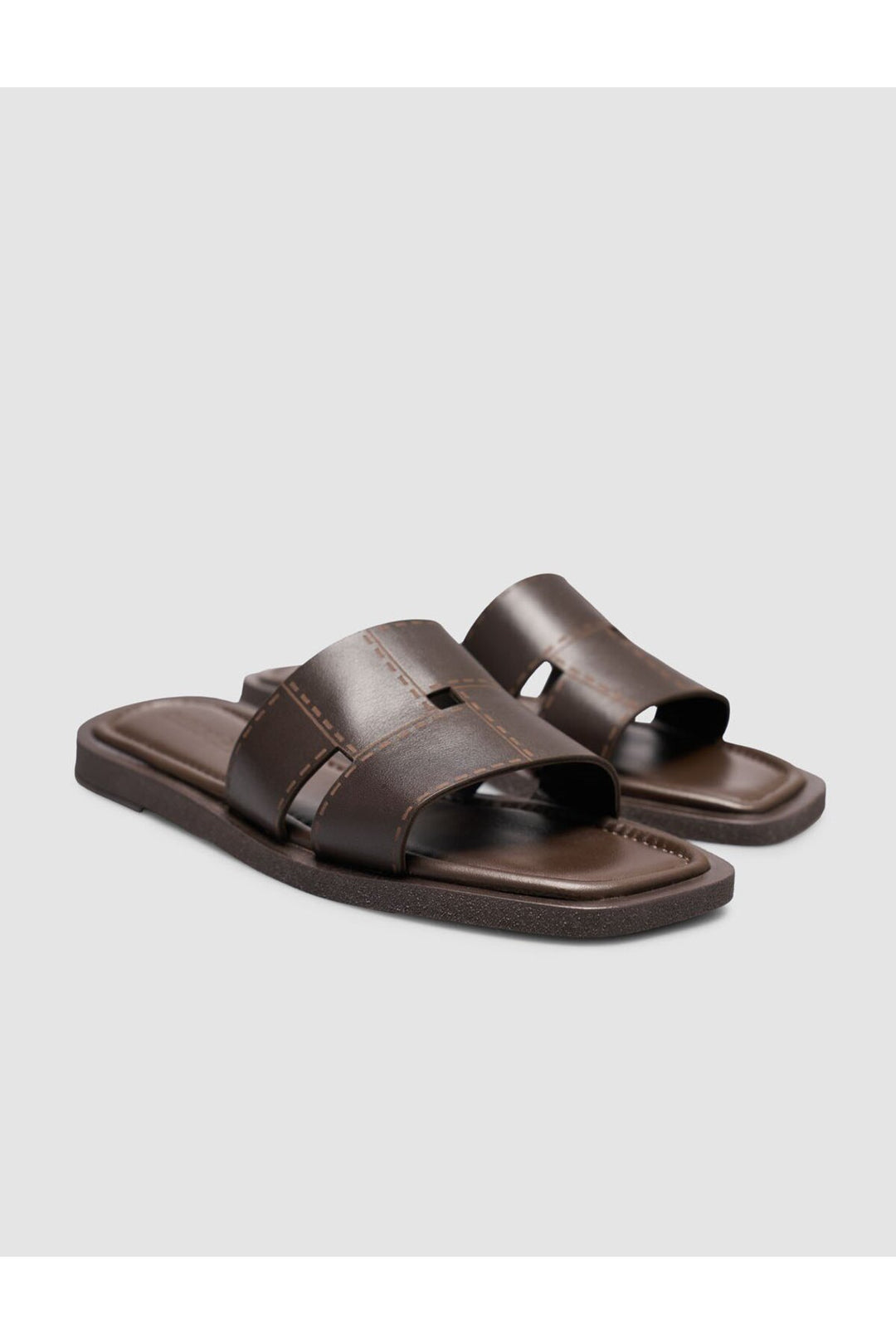 Cabani Shoes Sandales pour femmes en cuir véritable respirant marron - Multicolore