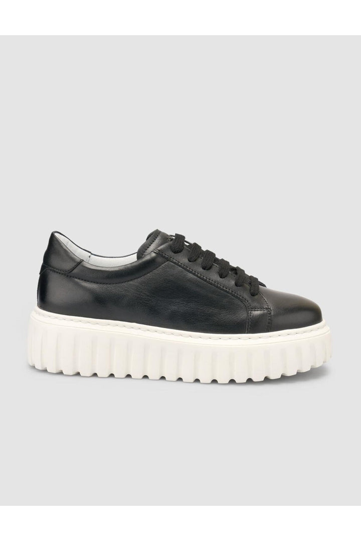 Cabani Shoes MonaMae 100% Cuir Véritable Baskets Femme Noires - Multicolore