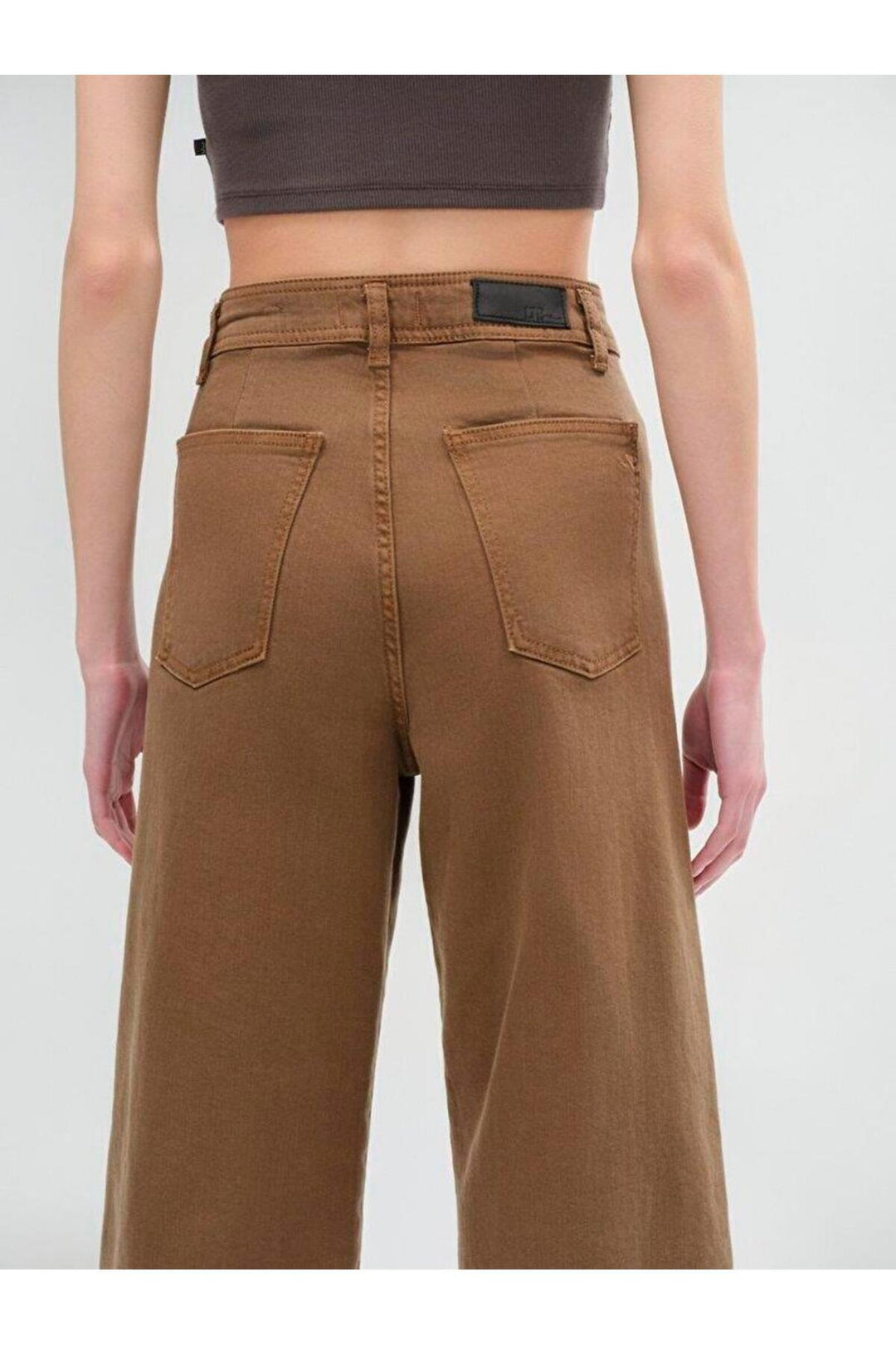 LTB Pantalon en jean taille haute à jambes larges Danelle Slate Brown 009515731515055794 - Marron rengi̇_55794
