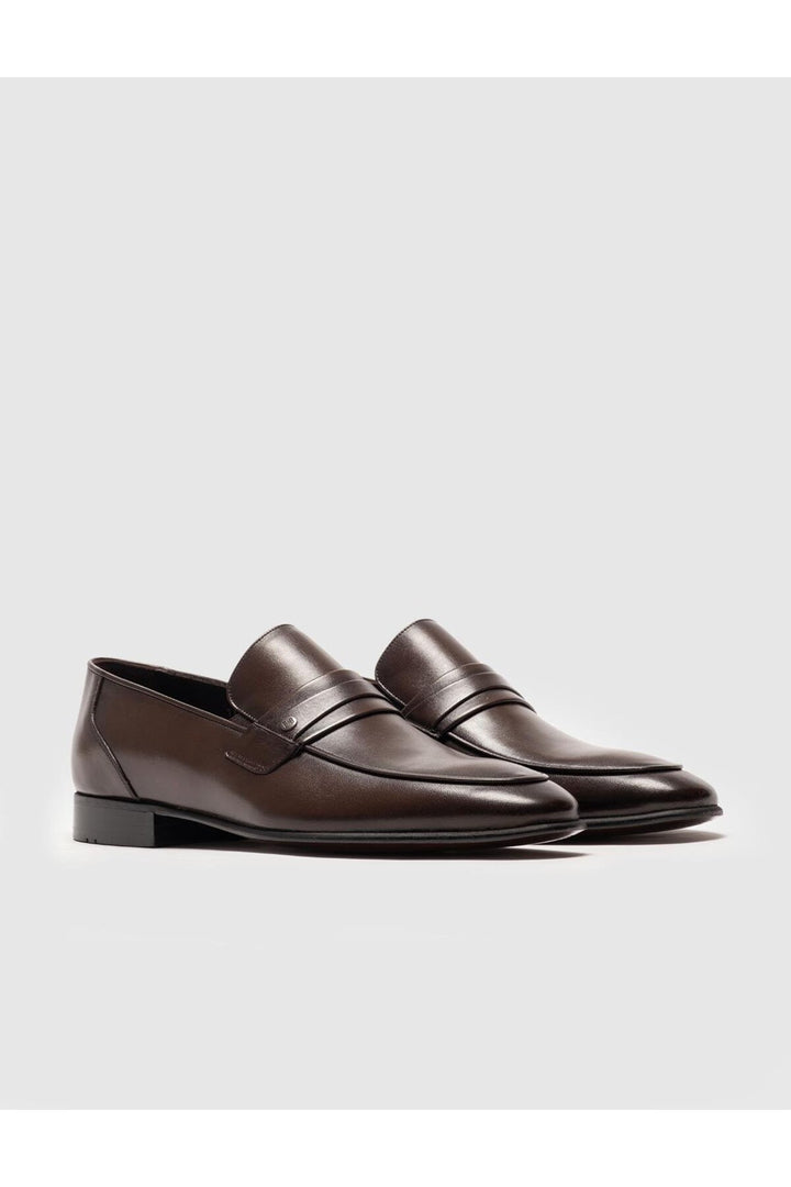 Cabani Shoes Chaussures classiques pour hommes en cuir véritable avec ceinture marron - Marron