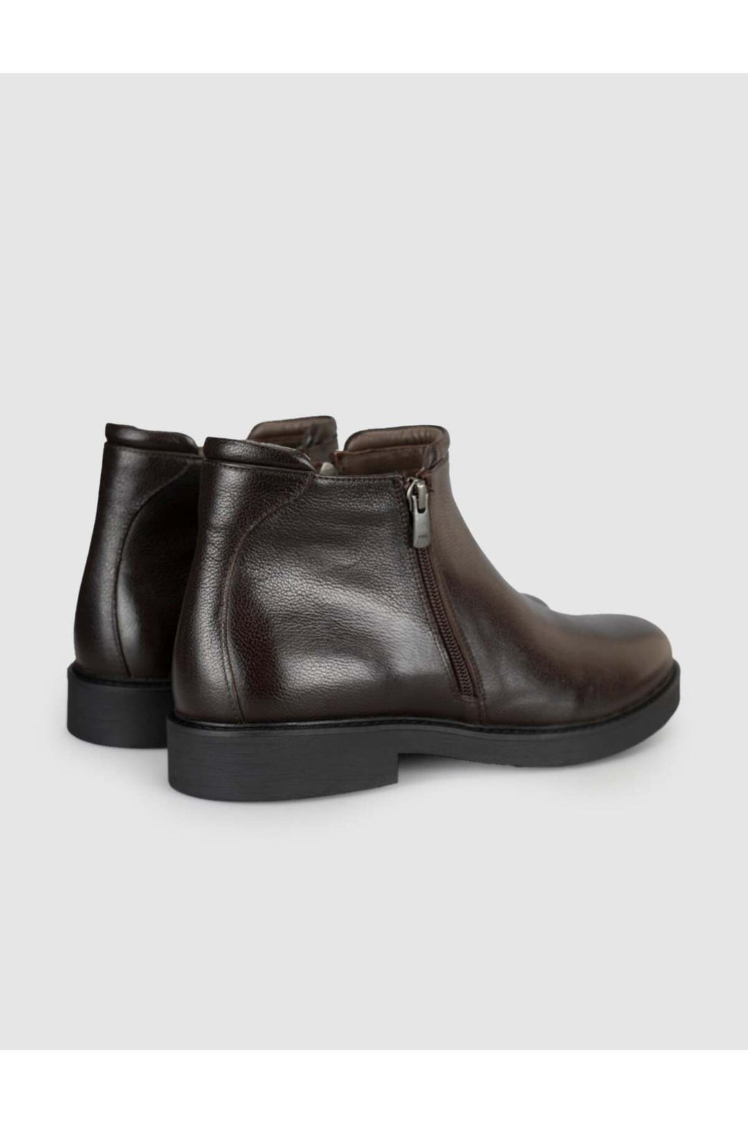 Cabani Shoes Bottines pour hommes en cuir véritable marron foncé avec fermeture éclair - Multicolore