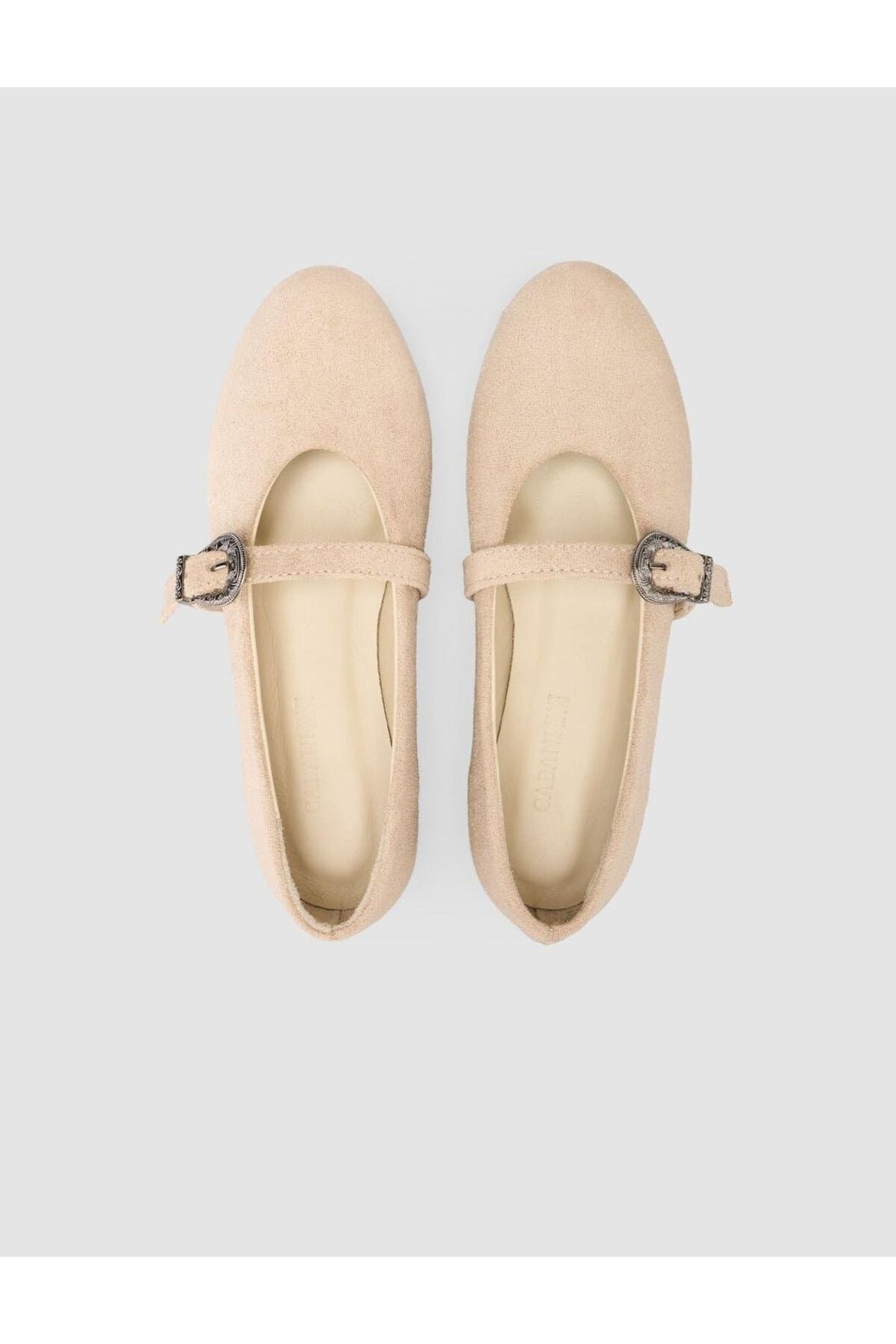 Cabani Shoes Ballerines femmes beige avec détail de boucle en suède Saros - Beige
