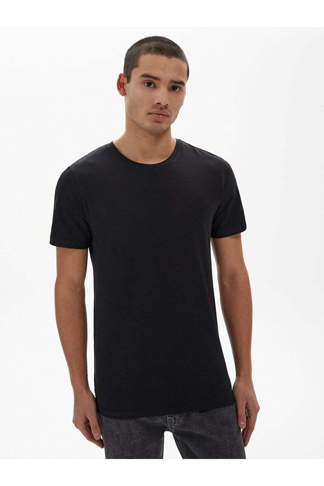LTB T-shirt slim noir à manches courtes Zero Collar Pressure