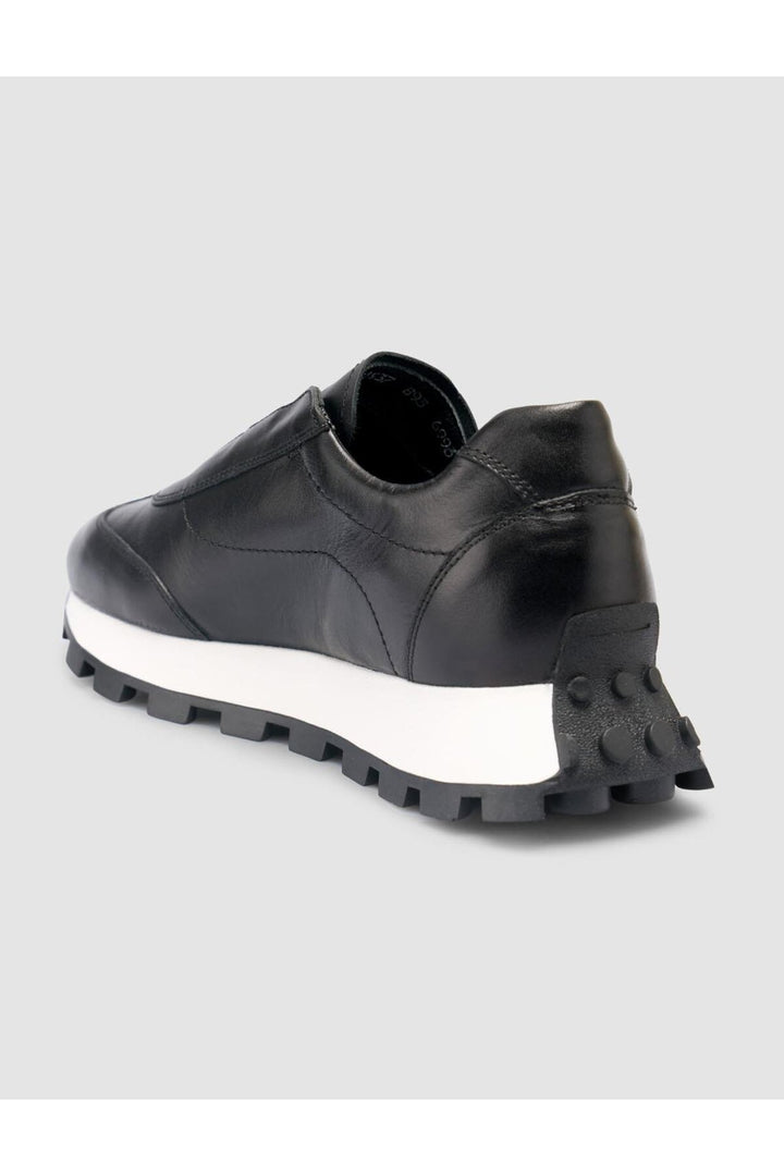 Cabani Shoes %100 Cuir Véritable Baskets Noires pour Femmes - Noir