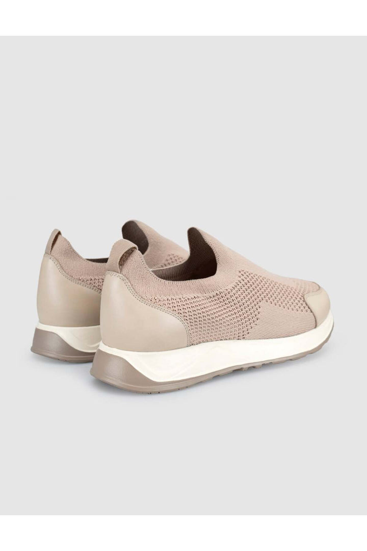 Cabani Shoes Chaussures en tricot pour hommes d'été beiges avec détails en cuir - Beige