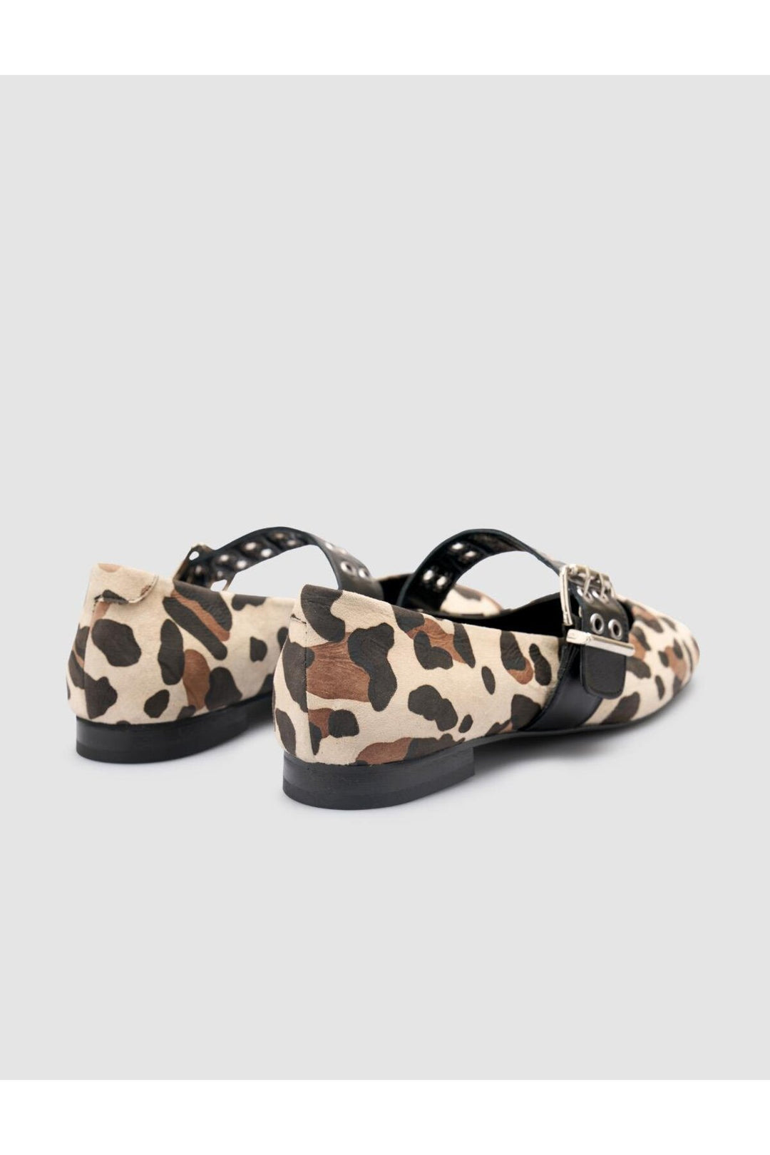 Cabani Shoes %100 Cuir véritable Ballerines léopard beige pour femmes - Beige