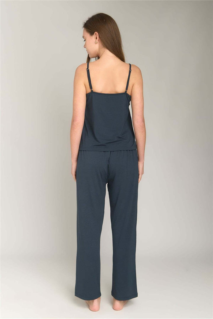 Lovely Things Pantalon de pyjama étroit en tricot ELLA - Anthracite