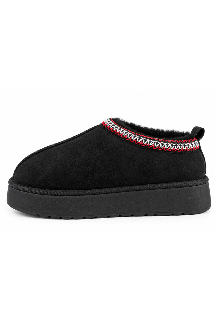 Wavelys Bottines pour femmes noires avec intérieur en fourrure, adaptées à un usage quotidien. - Noir