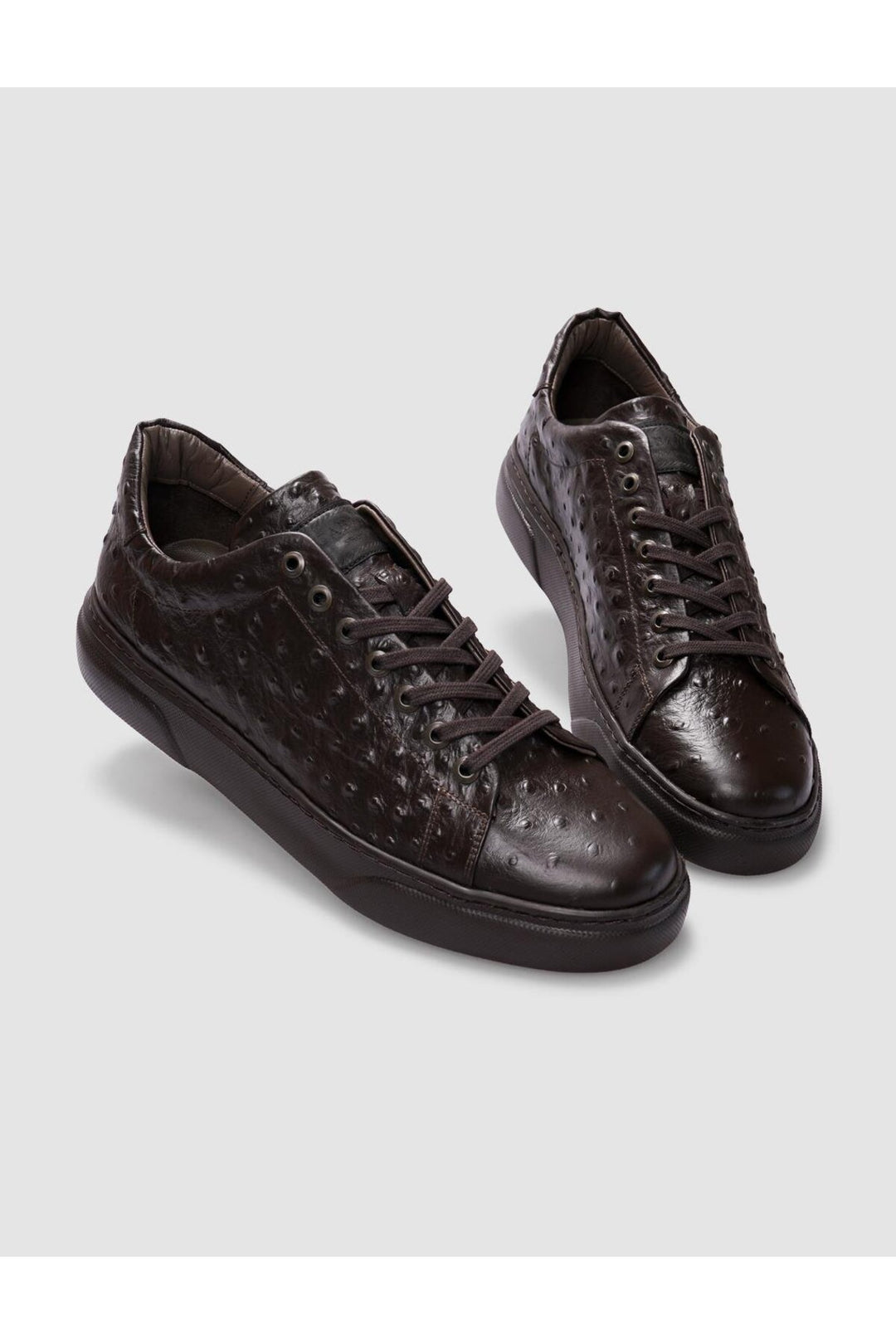 Cabani Shoes Chaussures de sport pour hommes en cuir véritable marron à lacets - Marron
