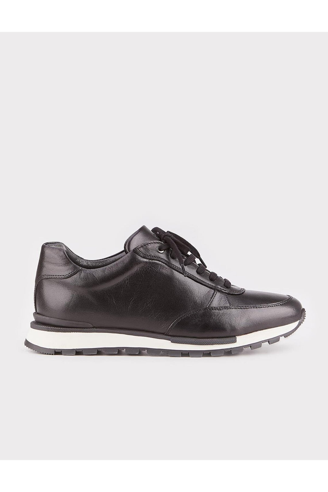 Cabani Shoes Chaussures de sport pour hommes en cuir véritable avec lacets et fourrure noire. - Noir