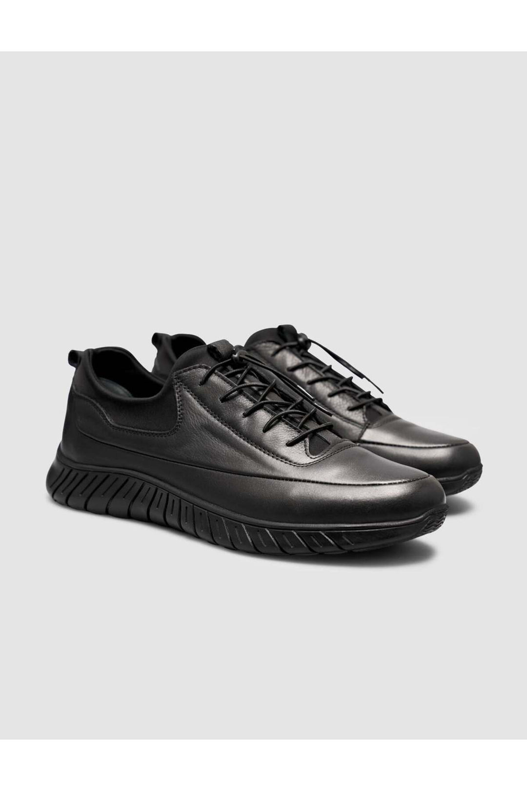 Cabani Shoes Chaussures confort en cuir véritable noires pour hommes - Noir