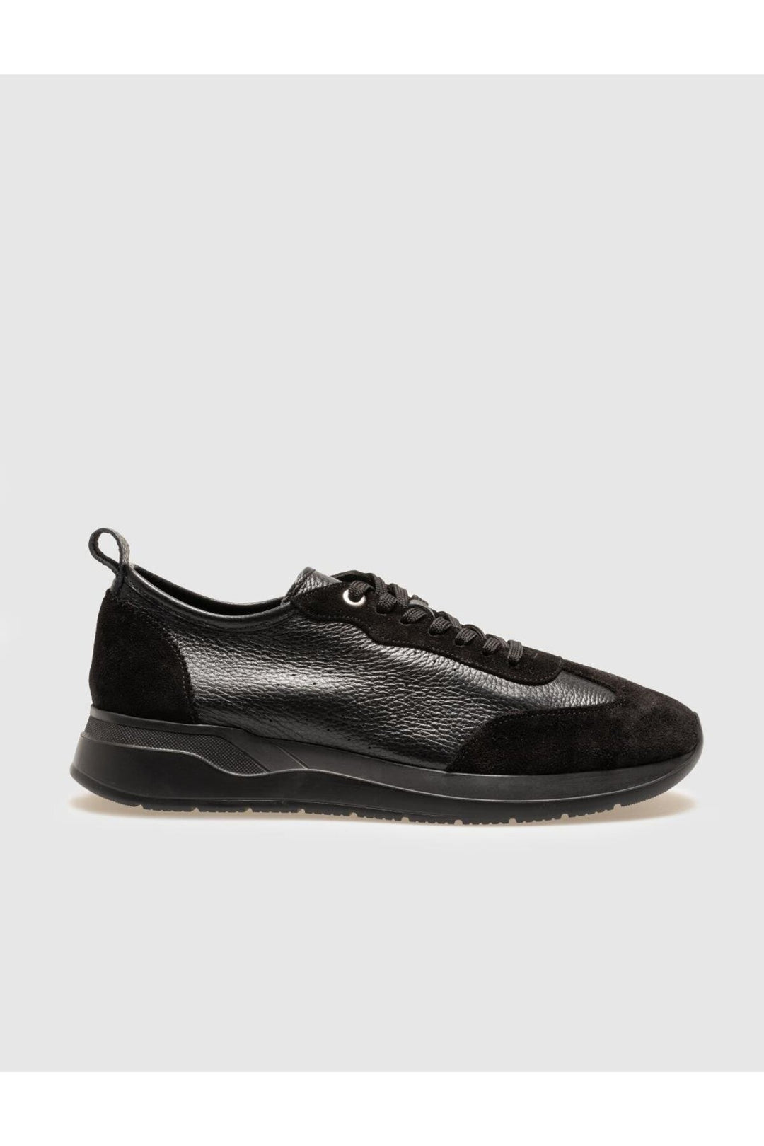 Cabani Shoes Chaussures de sport pour hommes en cuir véritable suédé noir avec lacets - Noir